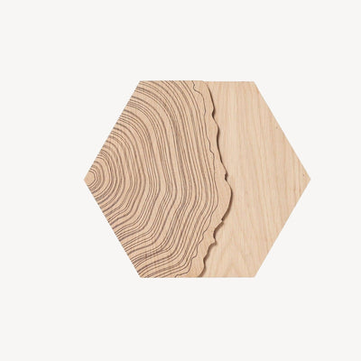 Huldra Hexagon Boomstam - Wandtegel - 21X24Cm